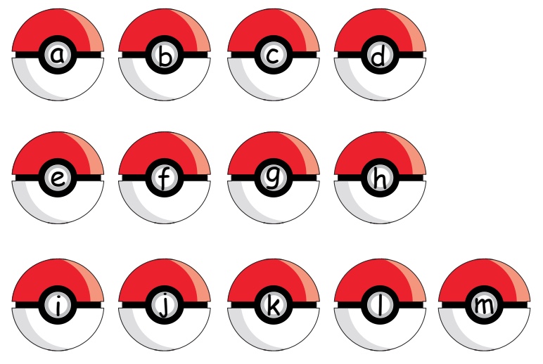 Thẻ học chữ cái tiếng Anh Pokemon